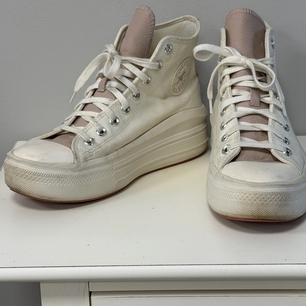 Converse Cream High-Top Sneakers